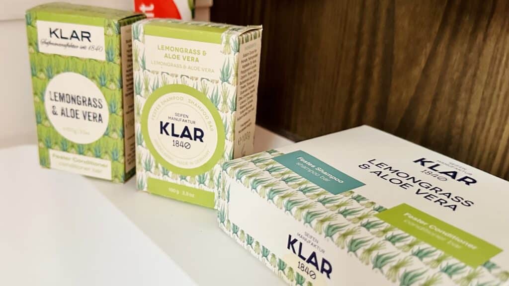 KLAR festes Shampoo und Conditioner Set Lemongrass Aloe Vera